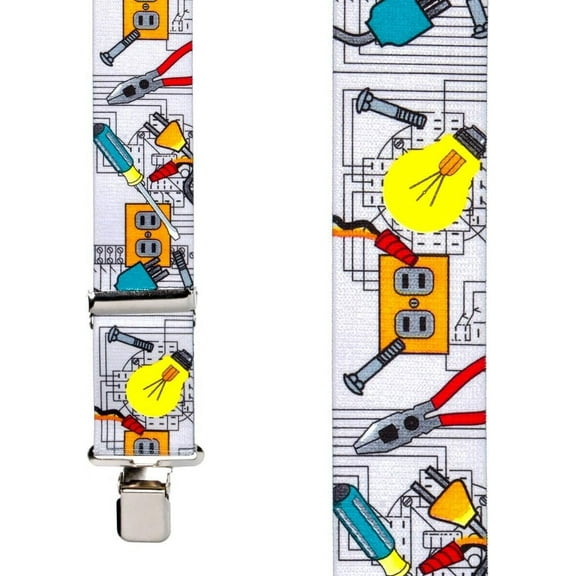 SuspenderStore Electrician Suspenders - 1.5-Inch Wide Elastic - Clip - 3 Sizes