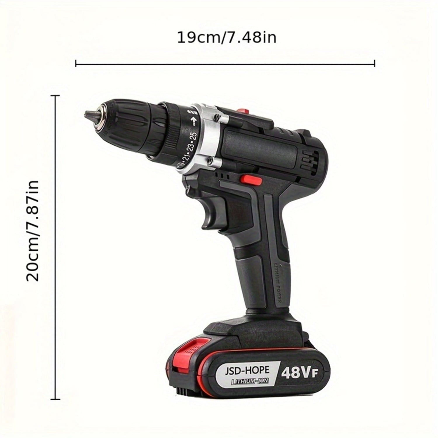 Cordless Drill 21V-2-Speed Lithium-Ion Rechargeable Hand Drill, Lightweight Pistol Grip Design for Home DIY, Electric Screwdriver with Dual Speed Control