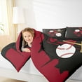 thumbnail image 4 of Homewish Modern Ball Sports Queen Comforter Set for Boys, Black Red Baseball Bedding Sets, Chic Abstract Ombre Reversible Bedding Comforter Set, Breathable Home Decor, 3pcs, 4 of 8