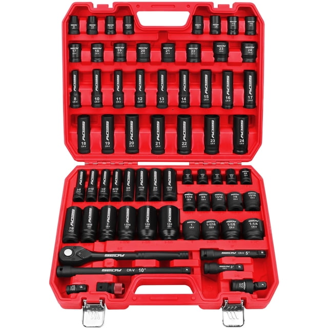 Juego de enchufes SEDY Master 1/2 Drive Impact de 67 piezas con accesorios