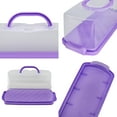 thumbnail image 4 of 2 Pcs Portable Bread Box with Handle Loaf Cake Container Plastic Rectangular Food Storage Keeper Carrier 13-inch Translucent Dome for Pastries, Bagels, Bread Rolls, Buns or Baguettes (Purple), 4 of 5