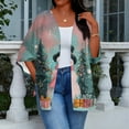thumbnail image 7 of Women's Casual and Fashionable Christmas Printed Lightweight Mid-Length Jacket Cardigan, for Spring and Fall Wear,Light pink,2XL, 7 of 7