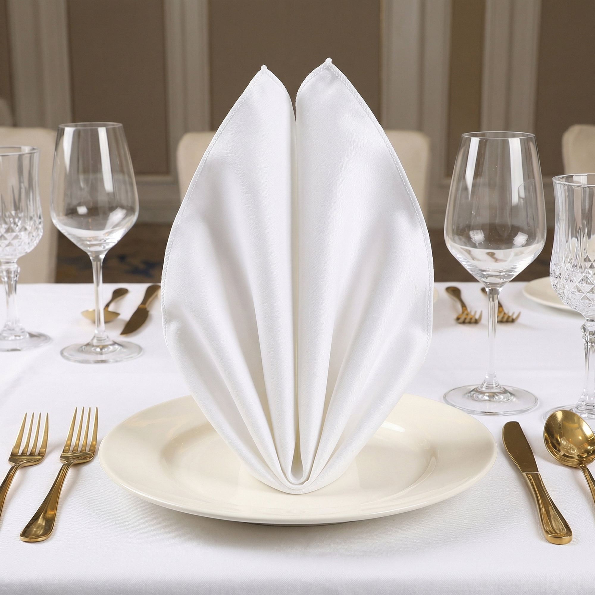 Unique Bargains 12Pcs Reusable Table Dinner Napkins White 12x12inch