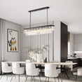 thumbnail image 4 of NOXARTE Rectangle Chandeliers for Dining Room, Modern Rectangular Crystal Chandelier Black 8 Lights Pendant Fixture for Kitchen Island Bar Living Room L47 Inch, 4 of 4