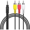 thumbnail image 1 of Cable de audio y vídeo de 1,5 m (5 pies) Cable AV de 3,5 mm (auxiliar a RCA) Cable compuesto amarillo, blanco y rojo para 503AK0400191000001, 1 of 4