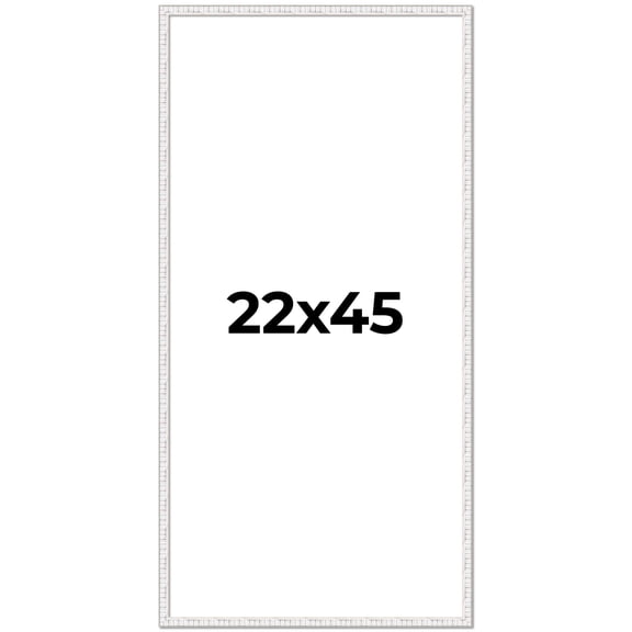 22x45 Frame White Real Wood Picture Frame Width 0.75 inches | Interior Frame Depth 0.5 inches |