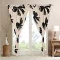 thumbnail image 3 of Bow Curtains & Drapes 38"Wx45"L Black Bow Tie Window Curtains Teen Adults Room Decor,Watercolor Bowknot 30%-50% Blackout Curtains Black White Simple Decor Window Treatments 2 Panels, 3 of 5