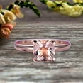 thumbnail image 6 of Startling Morganite Solitaire Engagement Ring On 10k Rose Gold 1.3 Carat 7mm Cushion Cut Heart Prong Promise Band Anniversary Gift, 6 of 7