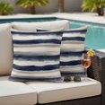 thumbnail image 2 of Outdoor Pillow Cover Blue off White Stripes Set of 2 Waterproof Throw Pillowcases Abstract Art Decorative Patio Furniture Pillows for Couch Garden Indoor & Outdoor Use, 2 of 9