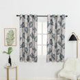 thumbnail image 3 of Anjee Blackout Curtains 84 inch Length 2 panels Set, Thermal Insulated Grommet Top Curtains with Tropical Plants Print Pattern, Deep Green, 3 of 8