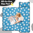 thumbnail image 4 of Baseballs and Stars Light Blue Pattern Teens Toddler Nap Mat with Pillow, Sleeping Mat Bag for Preschool Daycare 59"x22", 4 of 6