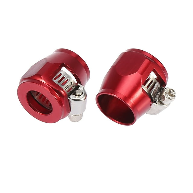 Unique Bargains 2pcs AN8 Hex Black Car Hose Finisher Clamp Adapter Line End Cover Connector