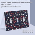 thumbnail image 3 of Yayeee Toggle Light Switch Wall Plate 3-Gang 6.37"x4.48" Decorative Outlet Cover, Red Starry Pattern, 3 of 7