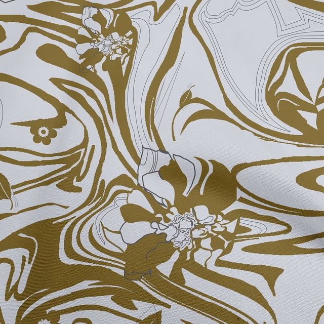 oneOone Rayon Dusty Green Fabric Abstracts Sewing Material Print Fabric By The Yard 56 Inch Wide