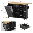thumbnail image 5 of spanspace 48" Kitchen Island Cart with Drop Leaf , 10 Gallon Storage and Tilt Out Trash Can Cabinet , Portable Kitchen Island with Wheels Drawer and Adjustable Shelves for Kitchen, Black, 5 of 11