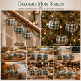 thumbnail image 5 of Vintage Fabric Apple Decor, 3-Piece Stuffed Cotton Apple Ornaments, Green Gingham Farmhouse Table Centerpiece, Hanging Fall Christmas Home Decor for Mantel, Shelf, Dining Room, 5 of 7