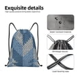 thumbnail image 4 of Zufioo Cozy Knitted Blue Chevron Sports Cinch Sack Gym String Bags Machine Washable Heavy Duty String Backpack for Men Women-Small, 4 of 6