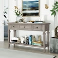 thumbnail image 1 of Table Console Rétro Classique avec 3 Tiroirs et Tablette Ouverte, Meuble d'Entrée Couloir Salon, 1 of 17