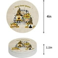 thumbnail image 1 of ZHANZZK Summer Black White Plaid Truck Gnome and Sunflowers Set of 8 Round Coaster for Drinks, Absorbent Ceramic Stone Coasters Cup Mat with Cork Base for Home Kitchen Room Coffee Table Bar Decor, 1 of 6