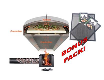 GMG Green Mountain Grill Wood Fired Pizza Oven Plus Free BBQ//Grilling Mats Pellet Pizza Oven and Free Grilling MATS Wood Fire BBQ GMG-4023