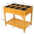 thumbnail image 5 of Gzxs Raised Garden Bed, 8 Pocket Herbs Planter Box, Outdoor Horticulture Vegetables Standing Planter Bed with Grids Divider & Protective Liner, 36"L x 24.2"W x 31.8"H, Natural, 5 of 7