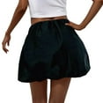 thumbnail image 3 of Lovskoo Women's Bubble Mini Skirt Low Waist Pleated Puffy Short Skirts A-Line Rufle Flared Mini Skirts Black, 3 of 8