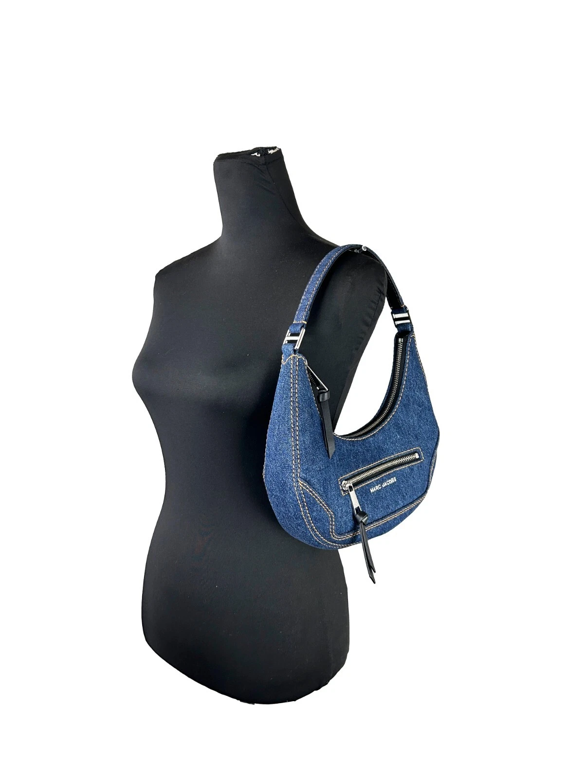 MARC JACOBS デニム クレセントショルダーバッグ Marc Jacobs Denim Cruiser Crescent Satchel Shoulder Bag