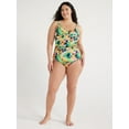 thumbnail image 3 of Time and Tru Women's and Plus V Wire One Piece Swimsuit, Sizes XS-3X, 3 of 6