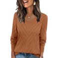 thumbnail image 2 of BLVB Pullover Sweaters for Women Lightweight Fall Fashion Tops V Neck Long Sleeve Trendy Crochet Pointelle Sweater, 2 of 7