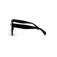 thumbnail image 3 of Womens Thick Plastic Nerdy Boyfriend Horn Rim Sunglasses All Black, 3 of 4
