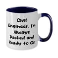 thumbnail image 2 of Fun Civil engineer Two Tone 11oz Mug, Civil Engineer. I'm Always, Perfect Gifts for Coworkers from Boss, Birthday Unique Gifts, Coffee mug, Tea mug, Ceramic mug, Travel mug, Stainless steel mug, 2 of 2