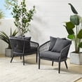 thumbnail image 2 of Afuera Living Modern Patio Rope Armchair in Heathered Charcoal Gray (Set of 2), 2 of 11