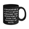 thumbnail image 2 of amangny Gag Daughter Gifts, A daughter is a little bit of sunshine that brightens, Daughter 15oz Mug From Father, Cup For Daughter, Funny, Present, Gift ideas, Birthday, Christmas, 2 of 2