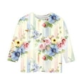 thumbnail image 5 of CLOISE Kids Shirts Boys 3/4 Sleeve Girls Youth Crew Neck Tops Floral Outfits Fall Winter Clothes Multicolor 120, 5 of 5