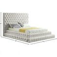 thumbnail image 5 of Meridian Furniture Revel Queen Size Deep Button Tufting Modern Velvet Platform Bed, Cream, 5 of 5