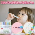 thumbnail image 2 of Color Pen Fluorescent 5ml 12pc/set Pen Glitter Metal Marker Double Color Line & Stationery, 2 of 9