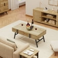 thumbnail image 4 of Coffee Table Wood Center Table with Drawer 42" Mid Century Coffee Table Rectangle Cocktail Table with Open Shelf Modern Coffee Table with Storage Living Room Table Easy Assemble, 4 of 9