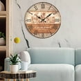 thumbnail image 6 of Wall Clock Wood Silent Wall Clock Large Decorative Battery Operated Non Ticking Analog Retro Clock for Living Room, Kitchen, Bedroom - style:CQ434-4, 6 of 6
