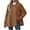 Brown, variant on Women's Wool Blend Swing Coat Soft Casual Collared Long Sleeve Jacket Loose Casual Solid Color Fall Winter Outerwear S