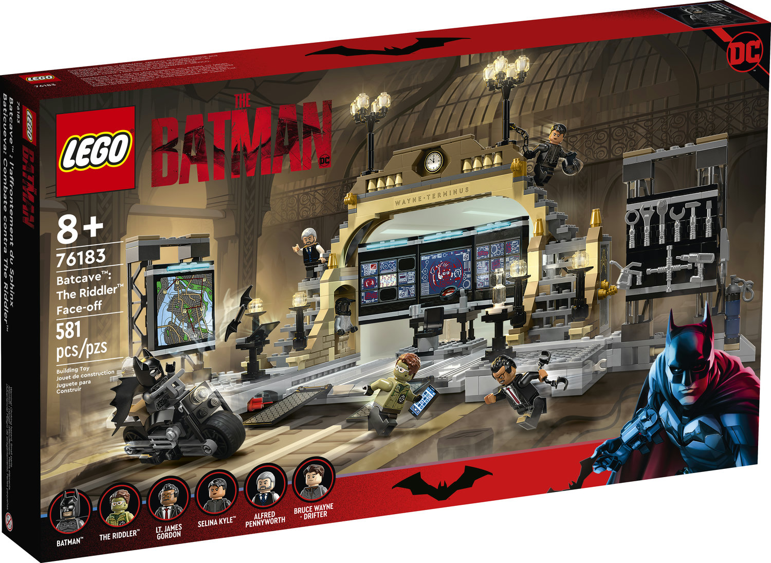 LEGO DC The Batman Batcave The Riddler Face-off 76183 Building Set (581  Pieces)