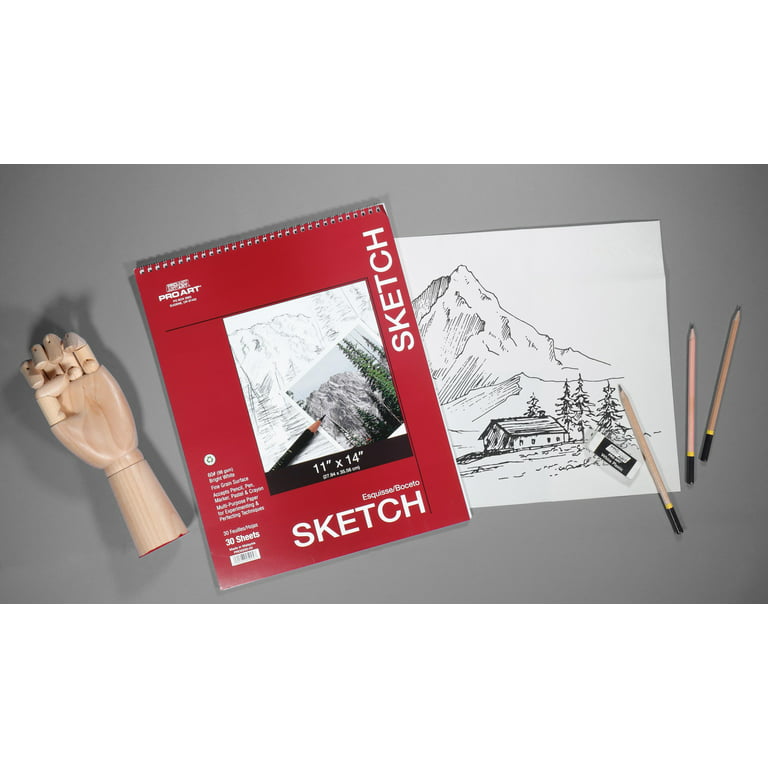 Pro Art Sketch Pad 11x14 30 sheets, 60lb, Top Wire, Sketch Book,  Sketchbook, Drawing Pad, Sketch Pad, Drawing Paper, Art Book, Drawing Book,  Art Paper, Sketchbook for Drawing 