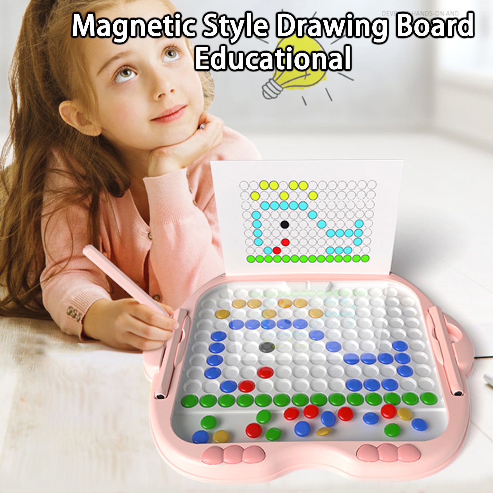 HopeRock Magnetic Doodle Board for Kids, Large Drawing Pad with Magnetic  Pen & Beads, Magnetic Dot Art , Birthday Christmas Gift for Kids,  Montessori Educational Preschool Toy for 3 4 5 6 7 + 