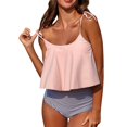 thumbnail image 1 of Gibobby Conjunto de Bañador Sexy Trajes de baño de mujer Traje de baño de playa de bikini halter hueco sexy de talle colorido(Rosa,CH), 1 of 4