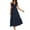 Dark Blue, variant on Women’s Halter Neck Maxi Dress Sleeveless Tiered Long Dress Casual Loose Fit Summer Beachwear for Daily and Vacation Black L