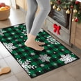 thumbnail image 2 of Bleum Cade Christmas Snowflake Area Rugs 2x3 Entryway Rug, Green Buffalo Plaid Non Slip Washable Door Mat,Outdoor Indoor Welcome Mat for Entrance,Christmas Decorations, 2 of 7