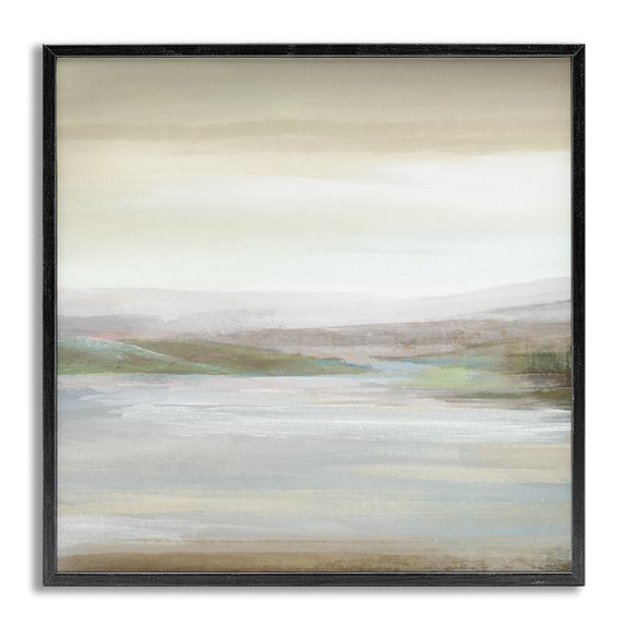 Stupell Industries Calm Atmospheric Landscape Landscape Painting Gray Framed Art Print Wall Art, 17 x 17