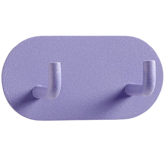 Heavy Duty Adhesive Hooks, Metal Wall Mount Hooks, Punch-Free Towel & Key Holder for Bathroom, Kitchen & Entryway, Strong Stick-on Decorative Hooks for Coats, Bags, Robes, Clothes,Purple
