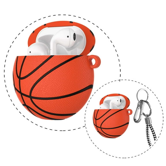 Tekcoo AirPods 1 & 2 Silicone Case Cover Protective Skin for Apple Airpod 1st & Airpods 2nd Charging Case -Baketball Design