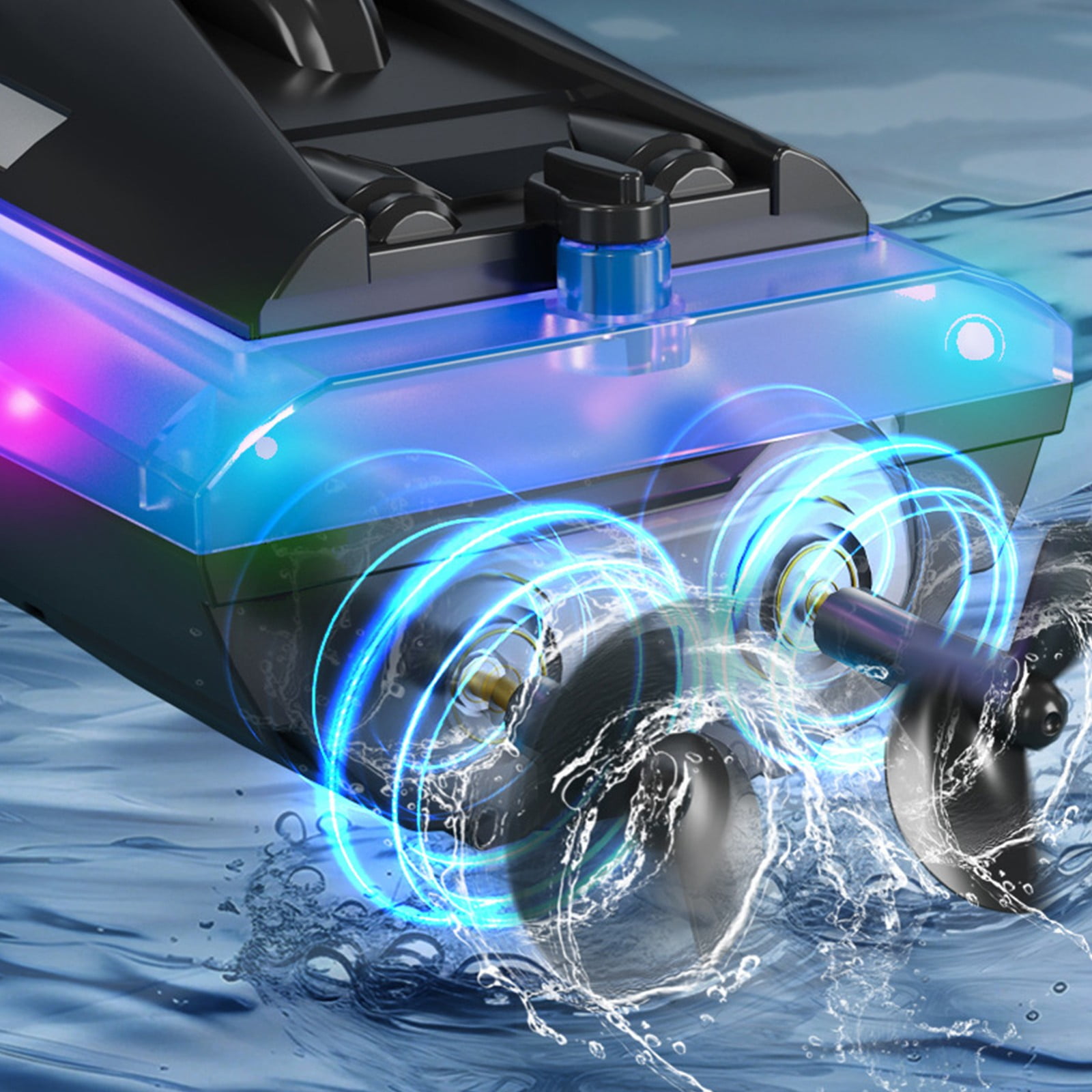 RC Boat with LED Lights - 14Inch Remote Control Boat for Kids and Adults, 2.4Ghz Fast RC Boats 15 KPH for Lakes & Pools with Rechargeable Battery, Summer Toys Gifts for Kids Age 8-12 White