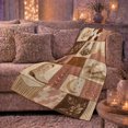 thumbnail image 5 of Rustic Western Patchwork Cowboy Theme, Cozy Rustic Scene, Warm Flannel Blanket for Ranch House and Living Room with Detailed Artwork, Animal Lovers Birthday Gift, Rustic Home Decor, 5 of 8